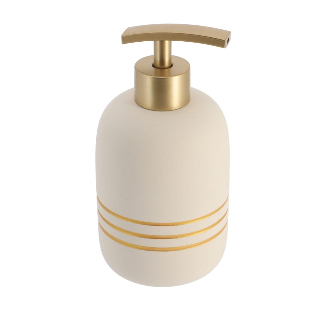 Zeepdispenser Stoneware Cr Me Goud Ml Thuisplaza