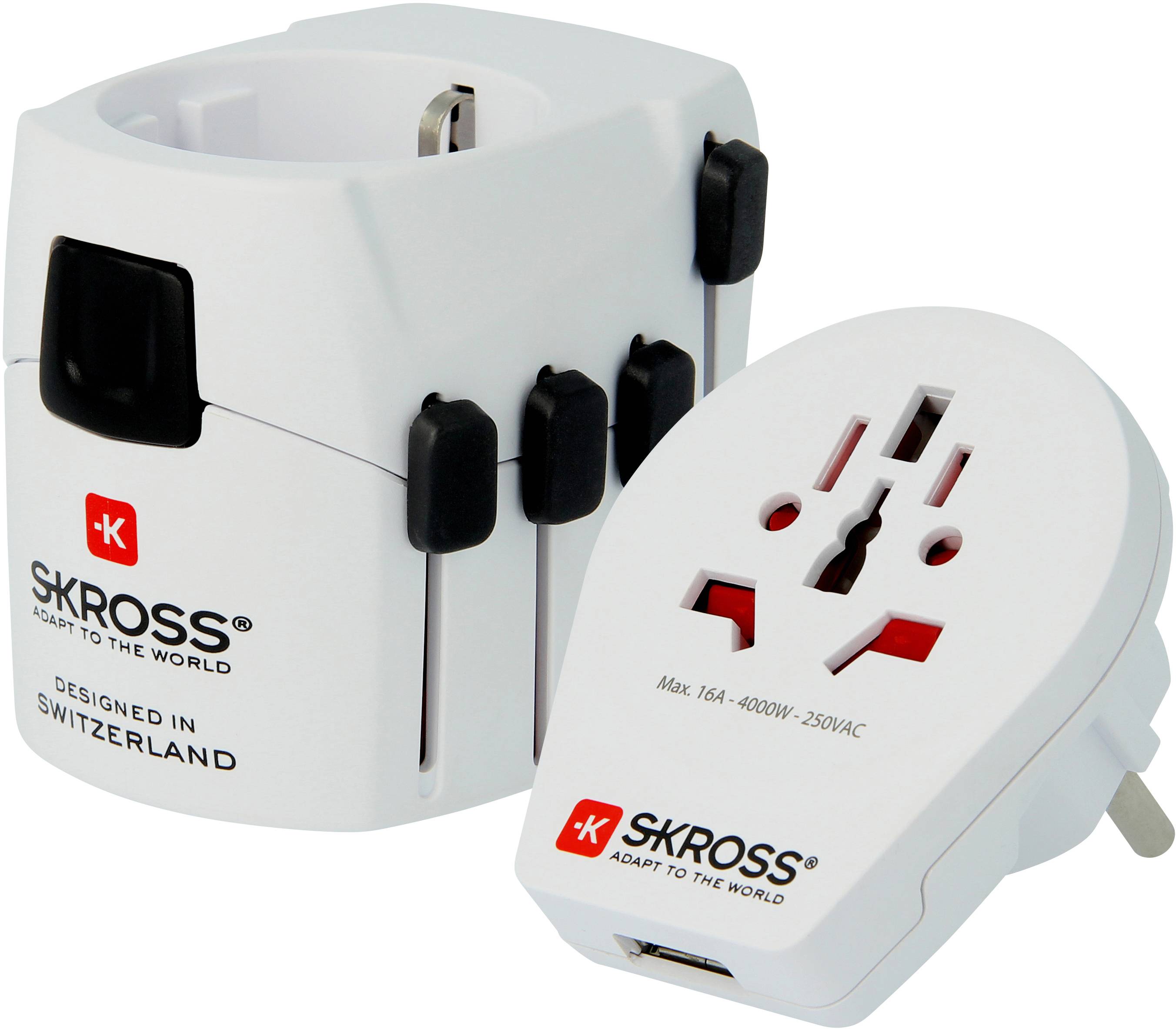 Onschuld Straat restjes Reisstekker 2-in-1 Wereld Pro USB SKROSS - Thuisplaza