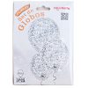 Ballonnen m/confetti zilver glitters 3st