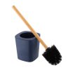 RUBBER TOILET BRUSH + ABS AND BAMBOO STEM - NAVY BLUE