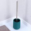 TOILET BRUSH ABS + RUBBER WITH STRIPES- DARK GREEN