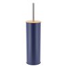 METAL TOILET BRUSH WITH BAMBOO COVER - BLUE