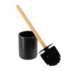 POLYRESIN TOILET BRUSH - MAT BLACK/BAMBOO