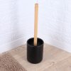 POLYRESIN TOILET BRUSH - MAT BLACK/BAMBOO