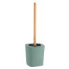 Toiletborstel met houder bamboe-kunststof salie groen-naturel wc borstel wc-borstel toiletborstelset hout plastic vrijstaande vrijstaand minimalistische minimalistisch