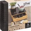 Koffiecapsulehouder lade bamboe/zwart