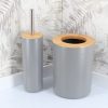 PS TOILET BRUSH BAMBOO LID - GREY/BAMBOO