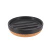 ROND CORK AND DOLOMITE SOAP DISH - BLACK/CORK