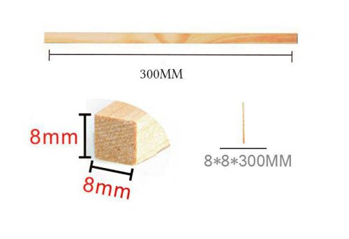 Houten stokjes 8*8*300mm M22251