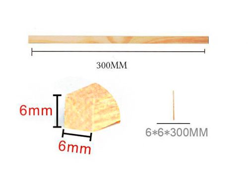 Houten stokjes vierkant 6*6*300MM M22249