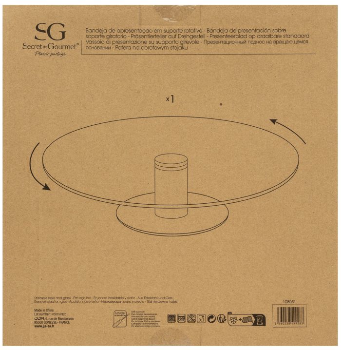 Glazen taartstandaard D30cm