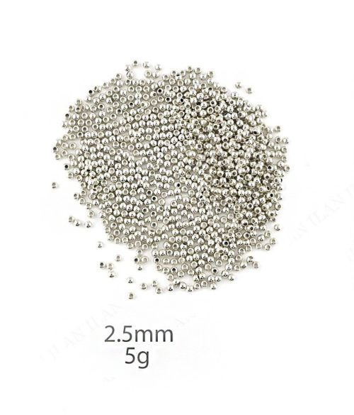 Kralen zilver 2,5mm 5g